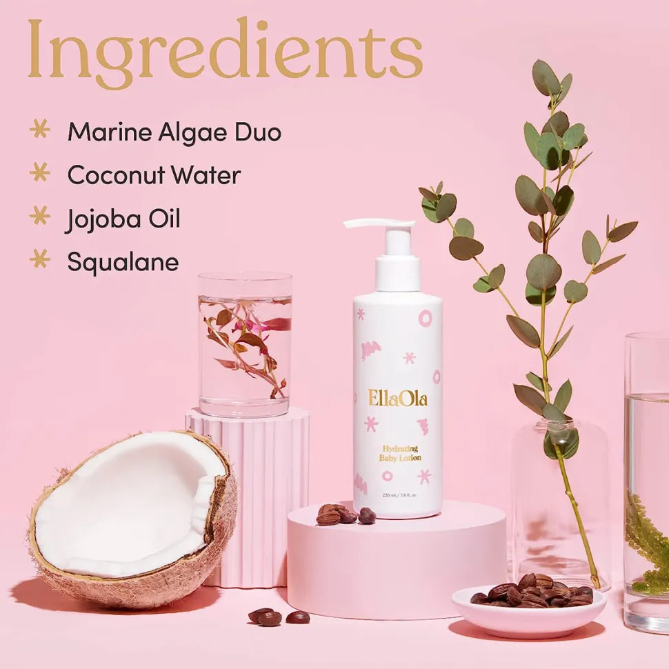 EllaOla Hydrating Baby Lotion, Fragrance Free