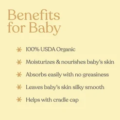 EllaOla Organic Baby Massage Oil, Fragrance Free