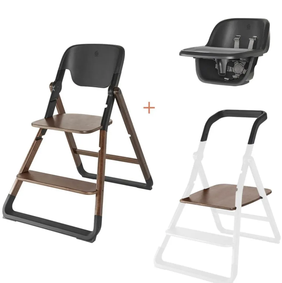 Ergobaby Evolve High Chair + Kitchen Tower Bundle - Dark Wood