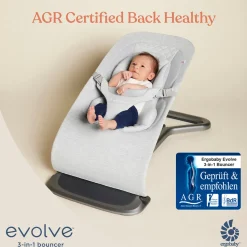 Ergobaby 3-in-1 Evolve Bouncer + Toy Bar Bundle - Midnight Blue