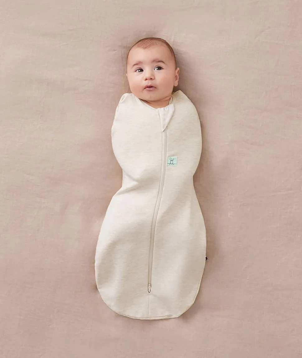 ergoPouch Cocoon Swaddle Sack 1.0 TOG - Oatmeal Marle, 3-6 Months