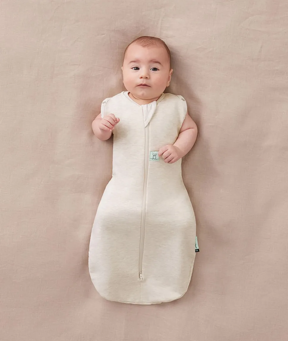 ergoPouch Cocoon Swaddle Sack 1.0 TOG - Oatmeal Marle, 3-6 Months