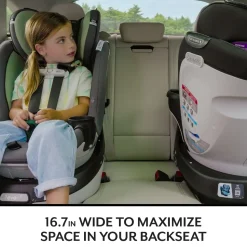 Evenflo GOLD SensorSafe Revolve 360 Slim 2-in-1 Rotational Convertible Car Seat with Green & Gentle Fabric - Peridot Green