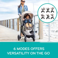 Evenflo Pivot Modular Travel System with LiteMax Infant Car Seat - Casual Gray