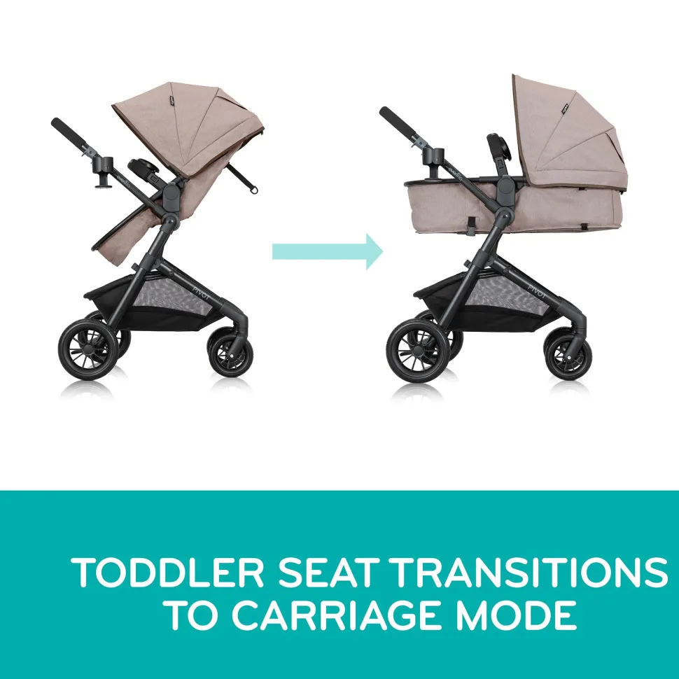 Evenflo Pivot Modular Travel System with LiteMax Infant Car Seat - Casual Gray