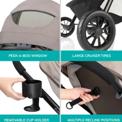 Evenflo Pivot Modular Travel System with LiteMax Infant Car Seat - Casual Gray