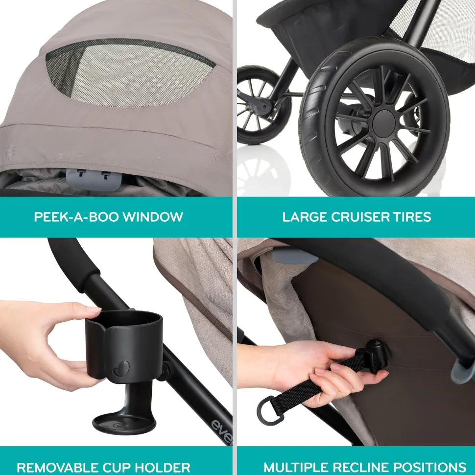 Evenflo Pivot Modular Travel System with LiteMax Infant Car Seat - Casual Gray