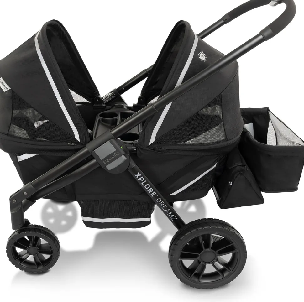 Evenflo Pivot Xplore Dreamz All-Terrain Stroller Wagon with Bassinet Insert - Jetsetter Black