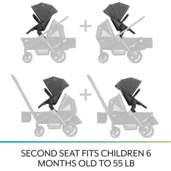 Evenflo Pivot Xplore Stroller Wagon Second Seat - Windsor Gray