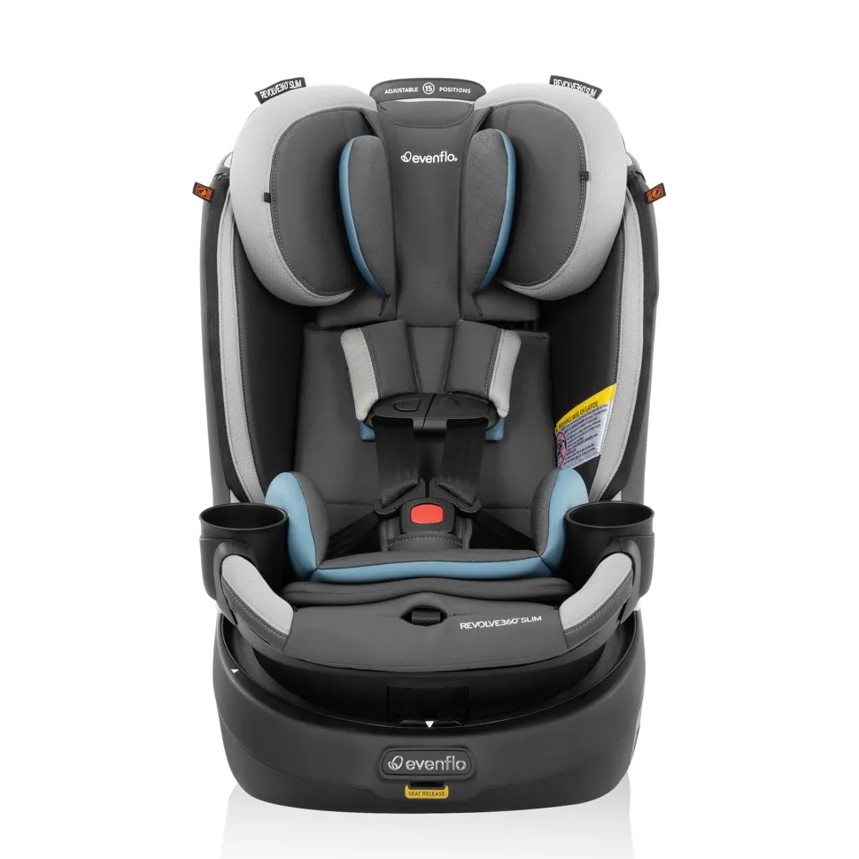 Evenflo Revolve360 Slim 2-in-1 Rotational Convertible Car Seat with Quick Clean Cover - Stow Blue