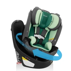 Evenflo Revolve360 Slim 2-in-1 Rotational Convertible Car Seat with SensorSafe - Peridot Green (Green & Gentle)