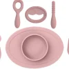 EZPZ Infant Bundle - First Foods Set + Oral Development Tools - Blush