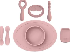 EZPZ Infant Bundle - First Foods Set + Oral Development Tools - Blush