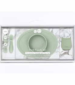 EZPZ Infant Bundle - First Foods Set + Oral Development Tools - Sage