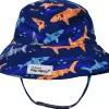Flap Happy UPF50+ Bucket Sun Hat, X-Large (2+ years) - Artsy Sharks