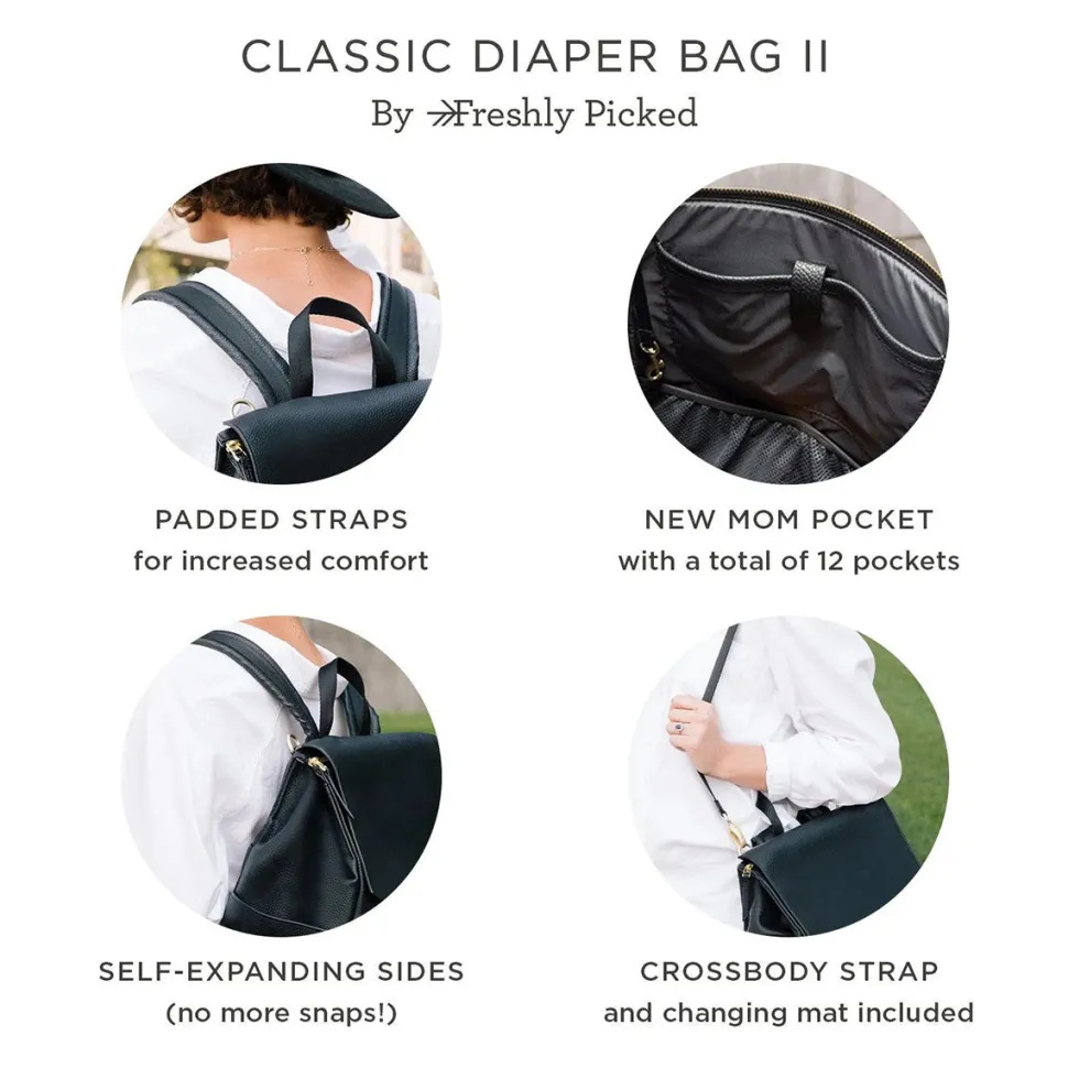 Freshly Picked Classic Diaper Bag II - Ebony