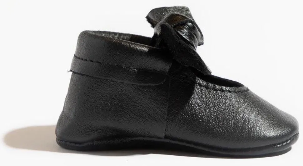 Freshly Picked Knotted Bow Moccasins, Size 1 - Ebony
