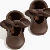Freshly Picked Knotted Bow Moccasins, Size 3 - Espresso