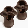Freshly Picked Knotted Bow Moccasins, Size 2 - Espresso