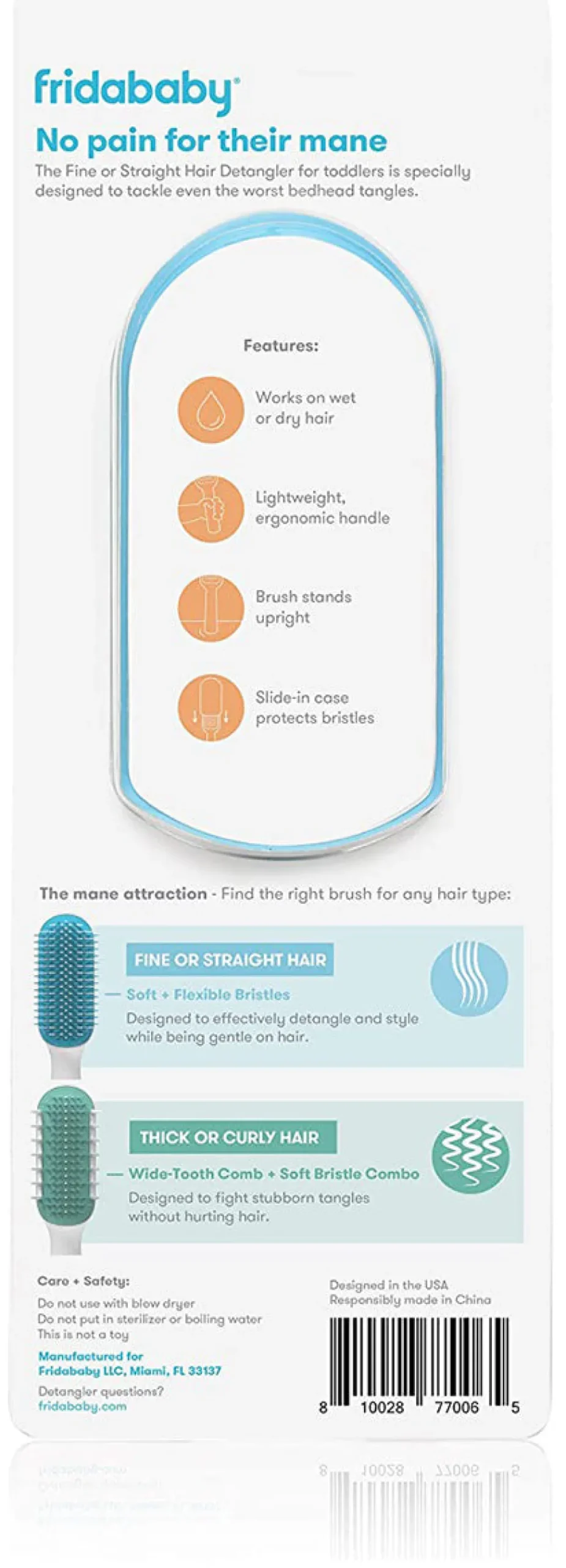 FridaBaby Hair Detangler Brush - Fine or Straight