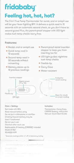 FridaBaby 3-in-1 True Temp Thermometer