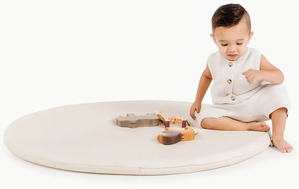 Gathre Padded Play Mat, Mini - Ivory Circle