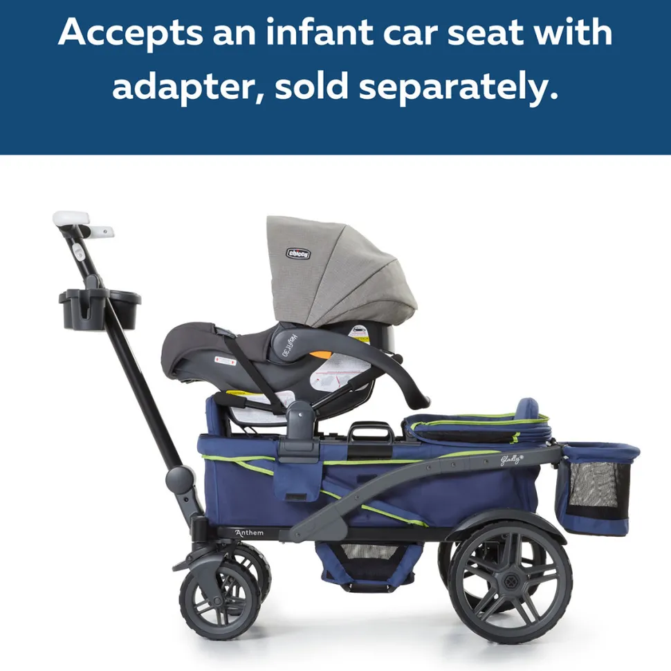 Gladly Family Anthem2 All-Terrain (2 Seater) Stroller Wagon - Neon Indigo