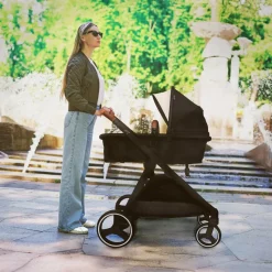 Gladly Family Piper Stroller Second Seat: 2-in-1 Toddler Seat + Bassinet - Onyx