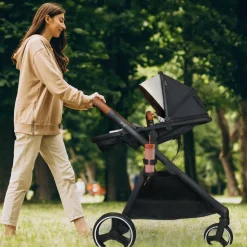 Gladly Family Piper Stroller Second Seat: 2-in-1 Toddler Seat + Bassinet - Onyx