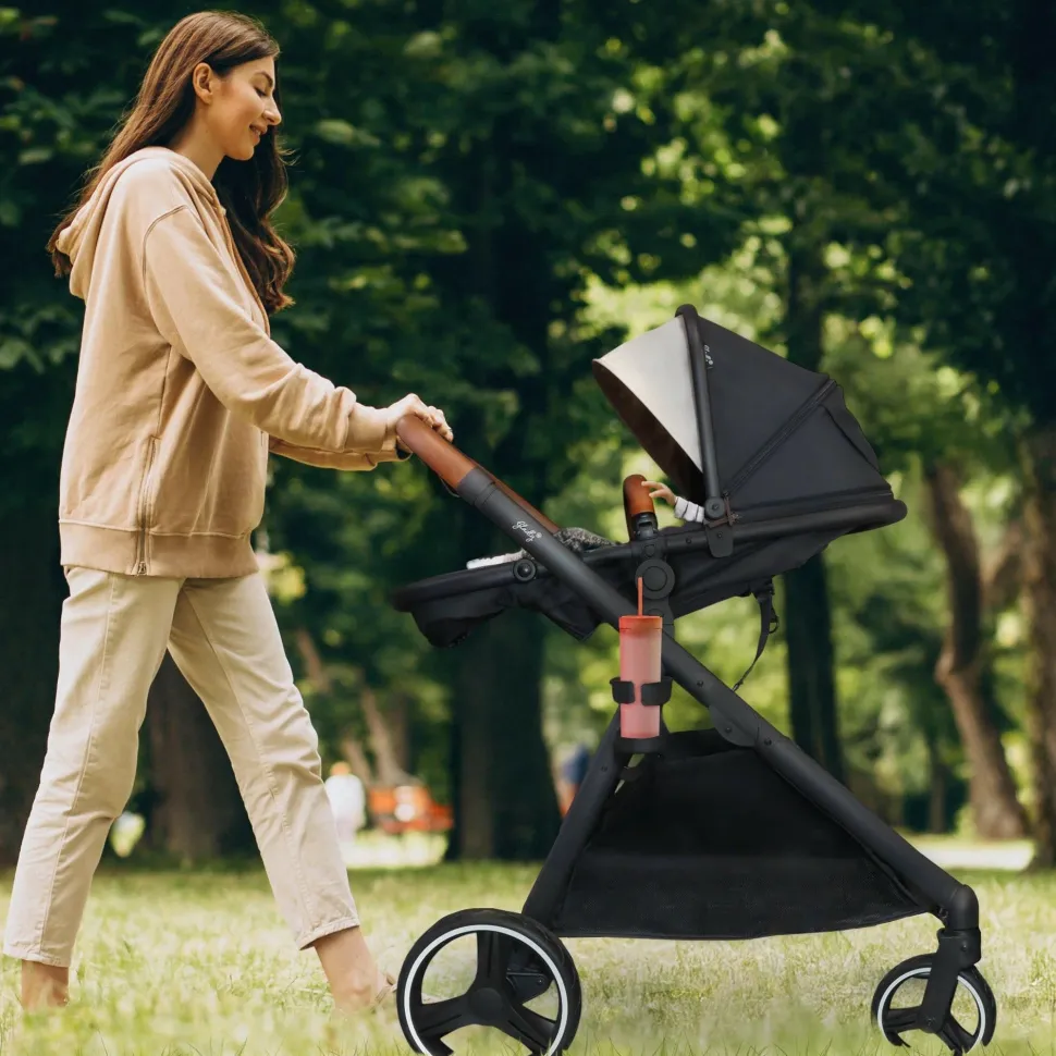 Gladly Family Piper Stroller Second Seat: 2-in-1 Toddler Seat + Bassinet - Onyx