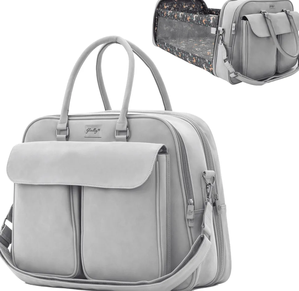 Gladly Family Pod Diaper Bag Changing Station + Travel Cot - Whisper Gray