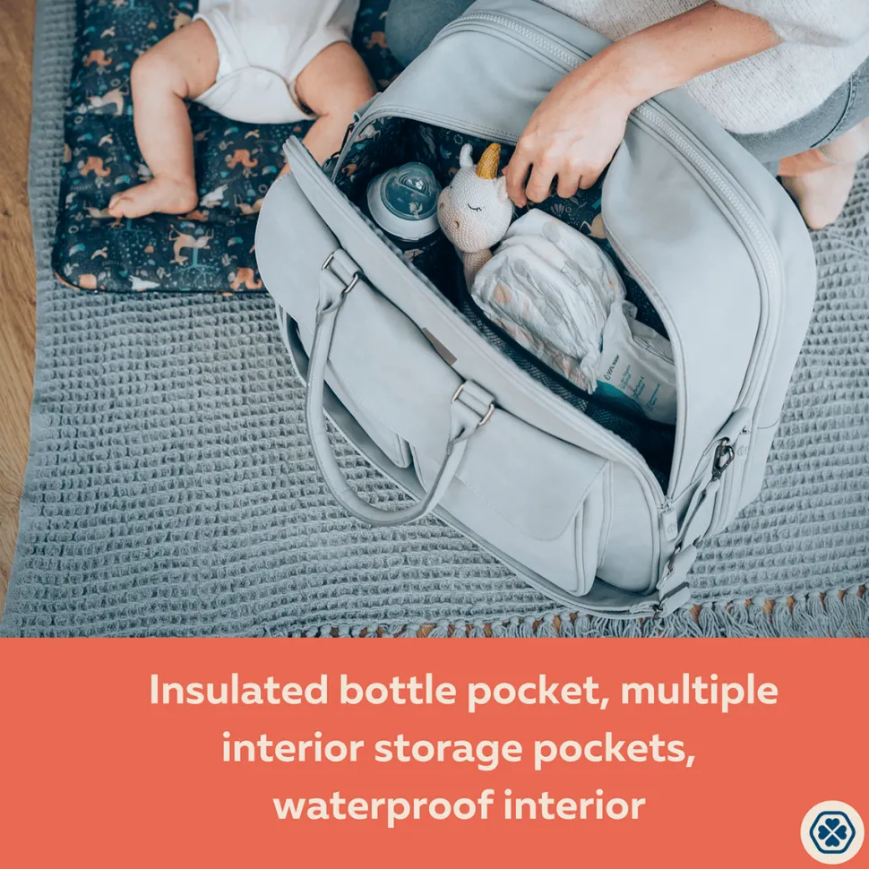 Gladly Family Pod Diaper Bag Changing Station + Travel Cot - Whisper Gray