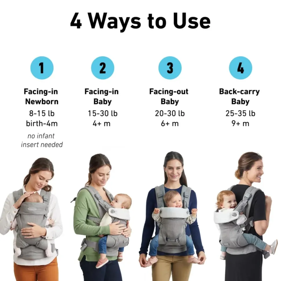Graco Cradle Me 3-in-1 Baby Carrier - Charcoal Grey