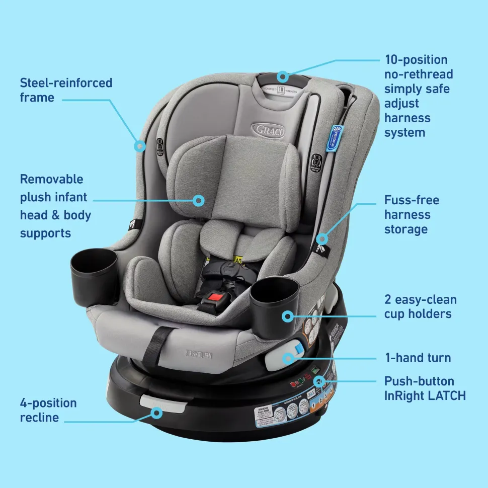 Graco EasyTurn 360 2-in-1 Rotating Convertible Car Seat - Solae