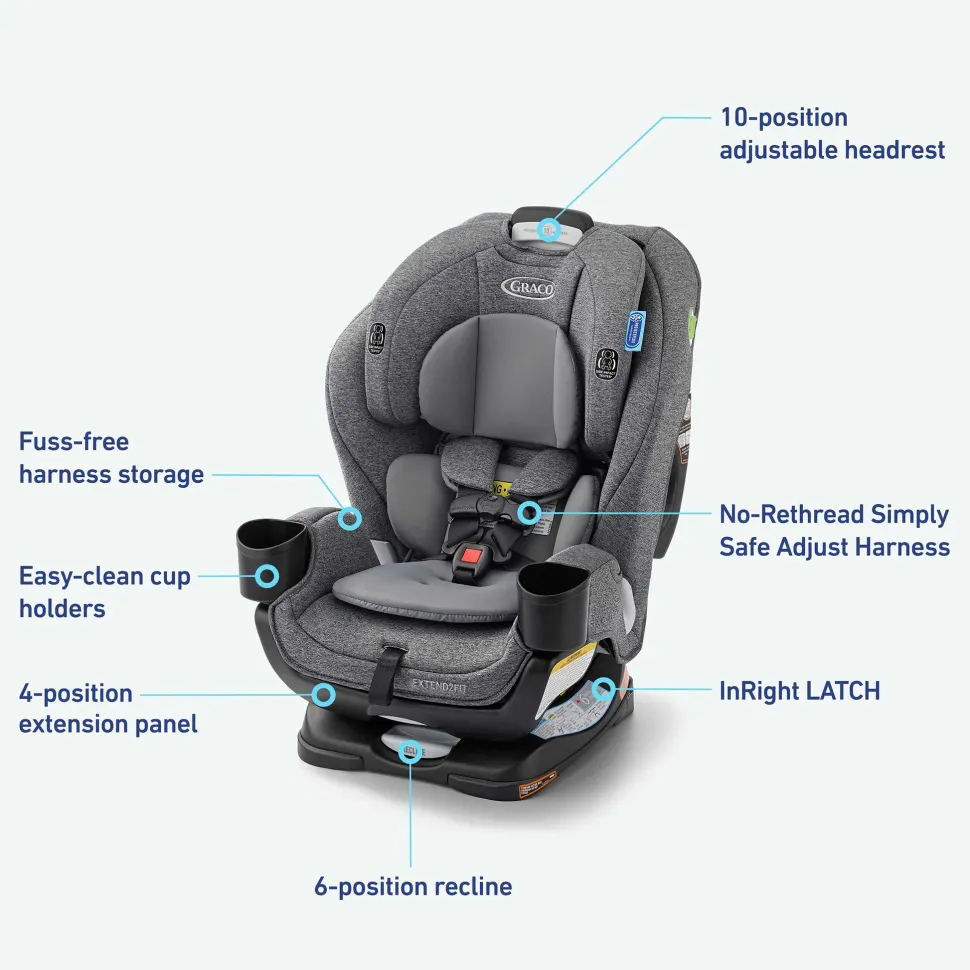 Graco Extend2Fit 3-in-1 All-in-One Convertible Car Seat - Cullen