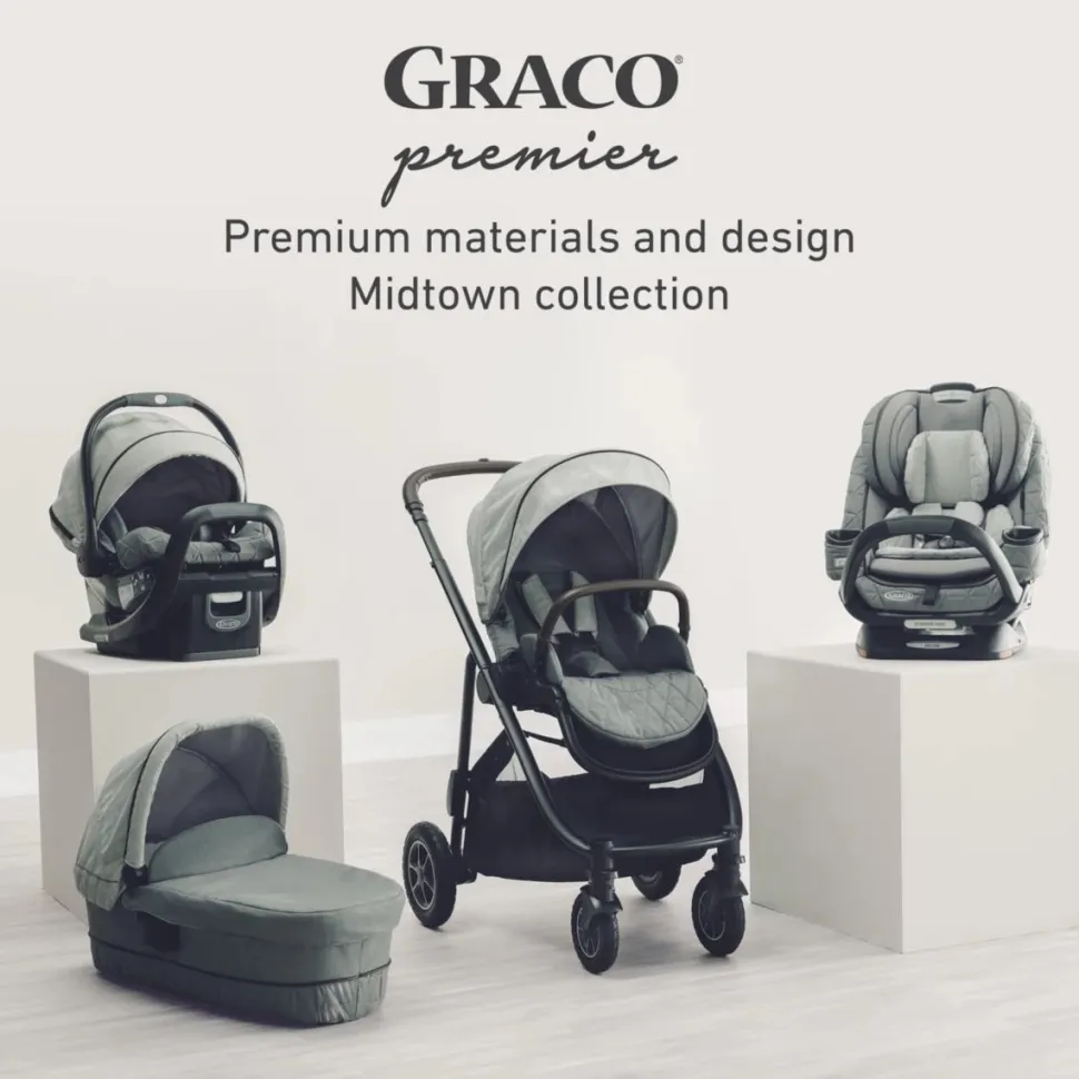 Graco Premier 4Ever DLX Extend2Fit SnugLock 4-in-1 Car Seat with Anti-Rebound Bar - Midtown