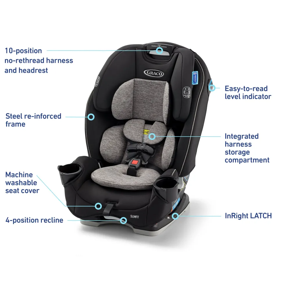 Graco SlimFit 3-in-1 Narrow All-in-One Convertible Car Seat - Jarret