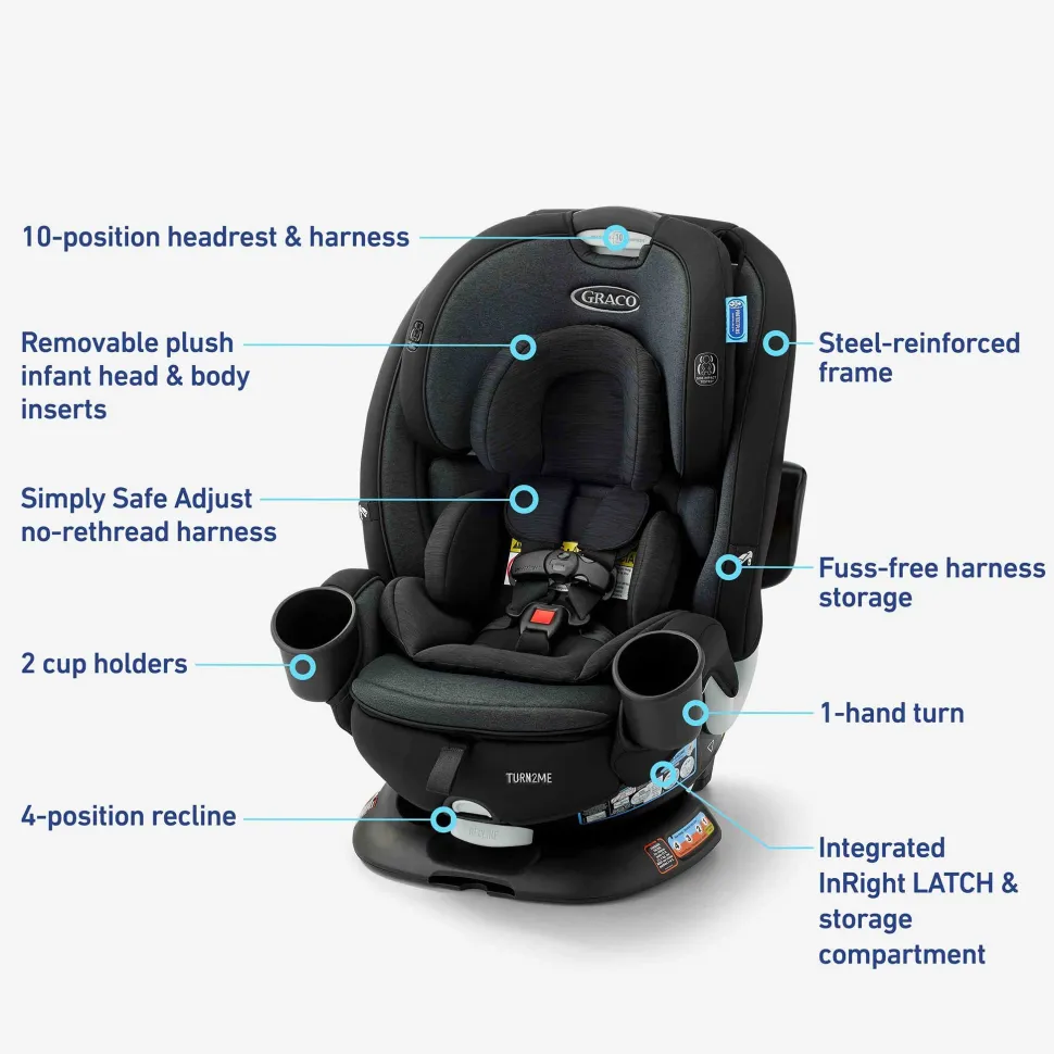 Graco Turn2Me 3-in-1 Rotating Convertible Car Seat - Lilac Mod