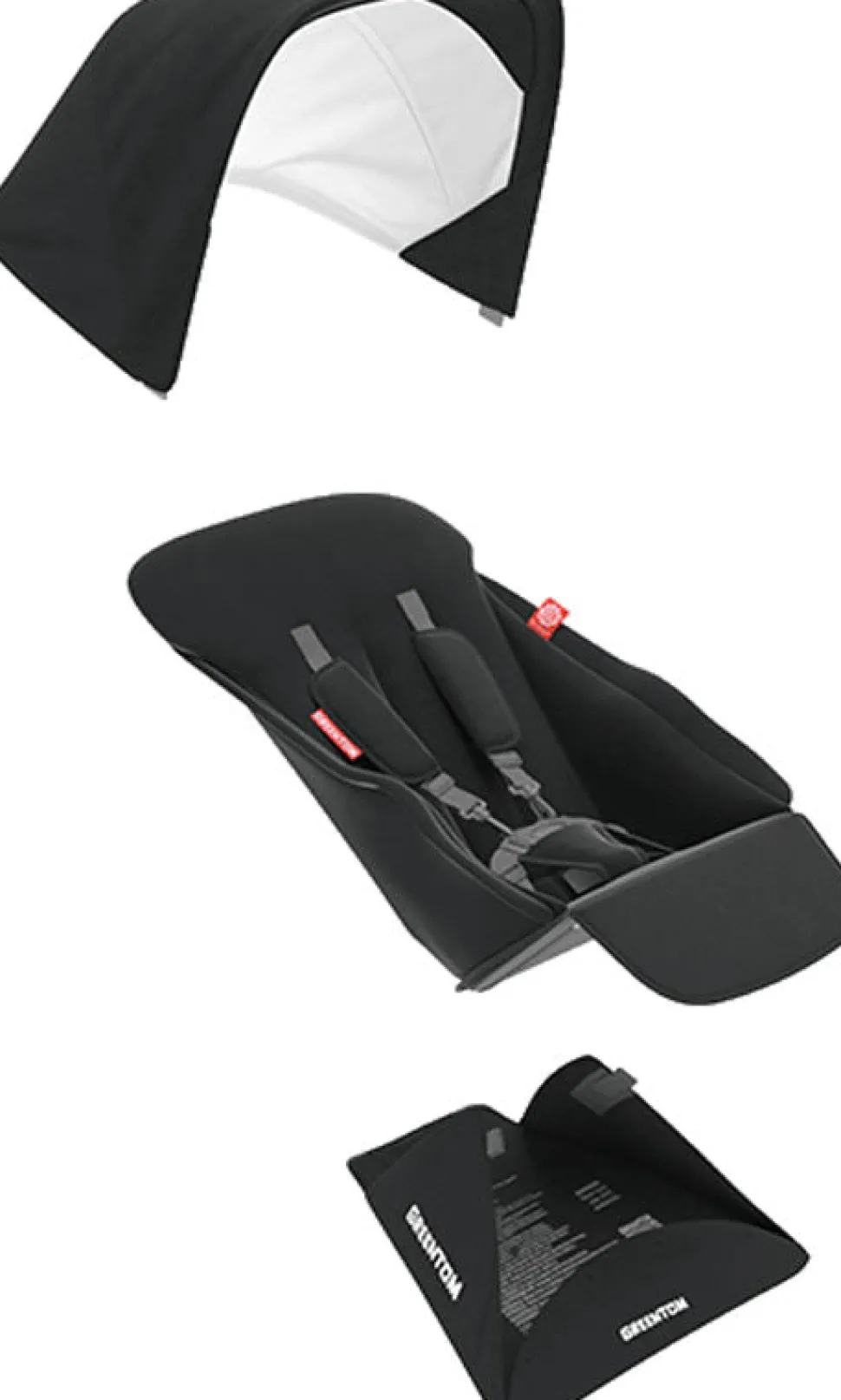 Greentom Reversible Seat Fabric Set - Black
