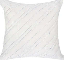 Hello Spud Decorative Pillow with Stuffer - Diagonal Pintuck Blue