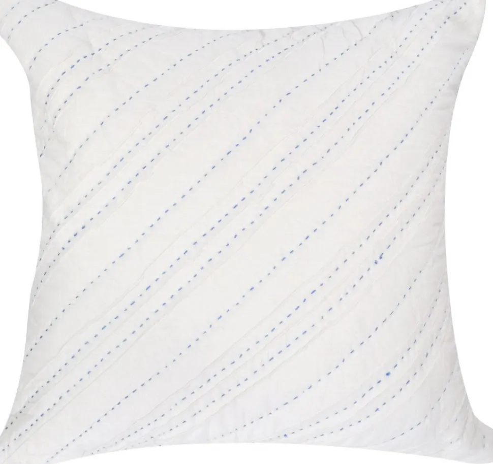 Hello Spud Decorative Pillow with Stuffer - Diagonal Pintuck Blue