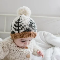 Huggalugs Forest Knit Beanie Hat - Natural, Large (2-6 years)