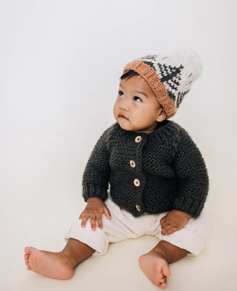 Huggalugs Forest Knit Beanie Hat - Natural, X-Small (Newborn)