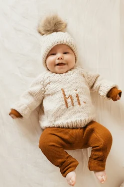 Huggalugs hi. Crew Neck Sweater - Pecan, 6-12 months