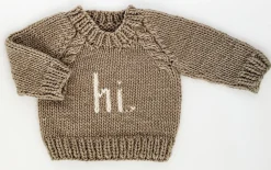 Huggalugs hi. Crew Neck Sweater - Pebble, 6-12 months