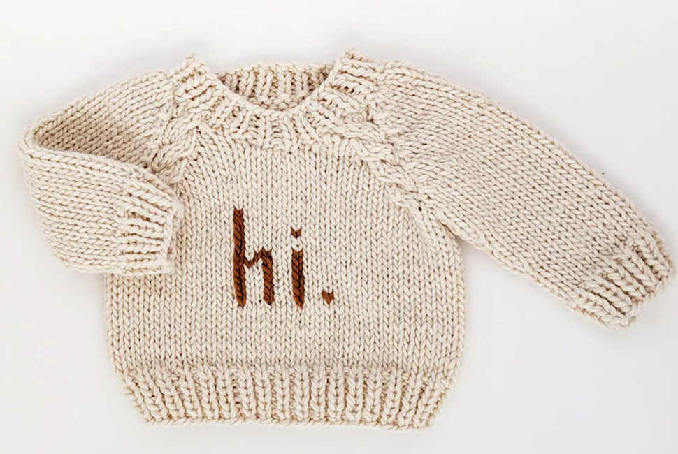 Huggalugs hi. Crew Neck Sweater - Pecan, 18-24 months