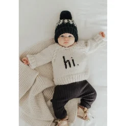 Huggalugs hi. Crew Neck Sweater - Black, 6-12 months