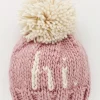 Huggalugs hi. Hand Knit Beanie Hat - Rosy, X-Small (Newborn)