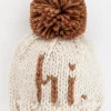 Huggalugs hi. Hand Knit Beanie Hat - Pecan, Medium (6-24 months)