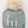 Huggalugs hi. Hand Knit Beanie Hat - Surf Blue, Small (0-6 months)